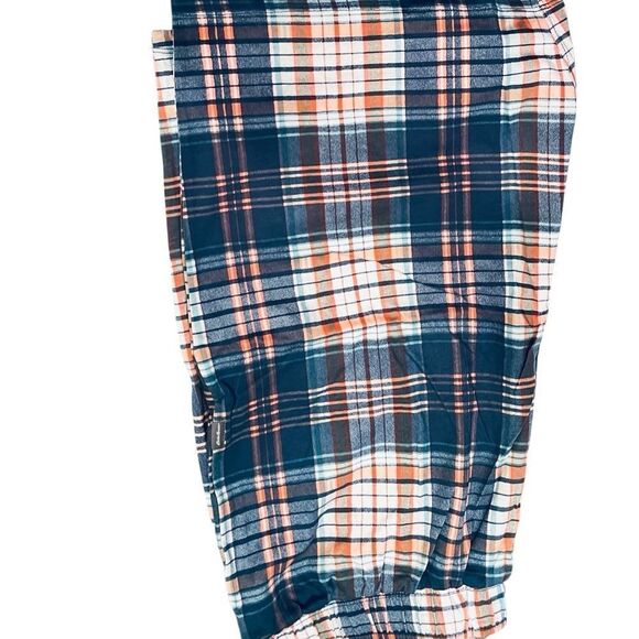 EDDIE BAUER Long Lounge Sleep Shorts Set Mens Size XL Plaid & Gray Comfy NEW - Picture 9 of 9